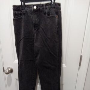 Old Navy Size 6 High Rise Vintage Slim Fit Straight Leg Black Denim Blue Jeans